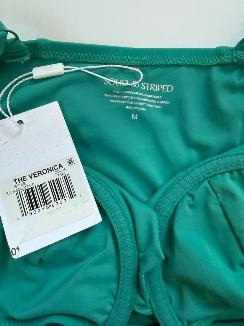 NWT Solid & Striped The Veronica Teal One Piece Swimsuit Medium - Picture 3 of 5
